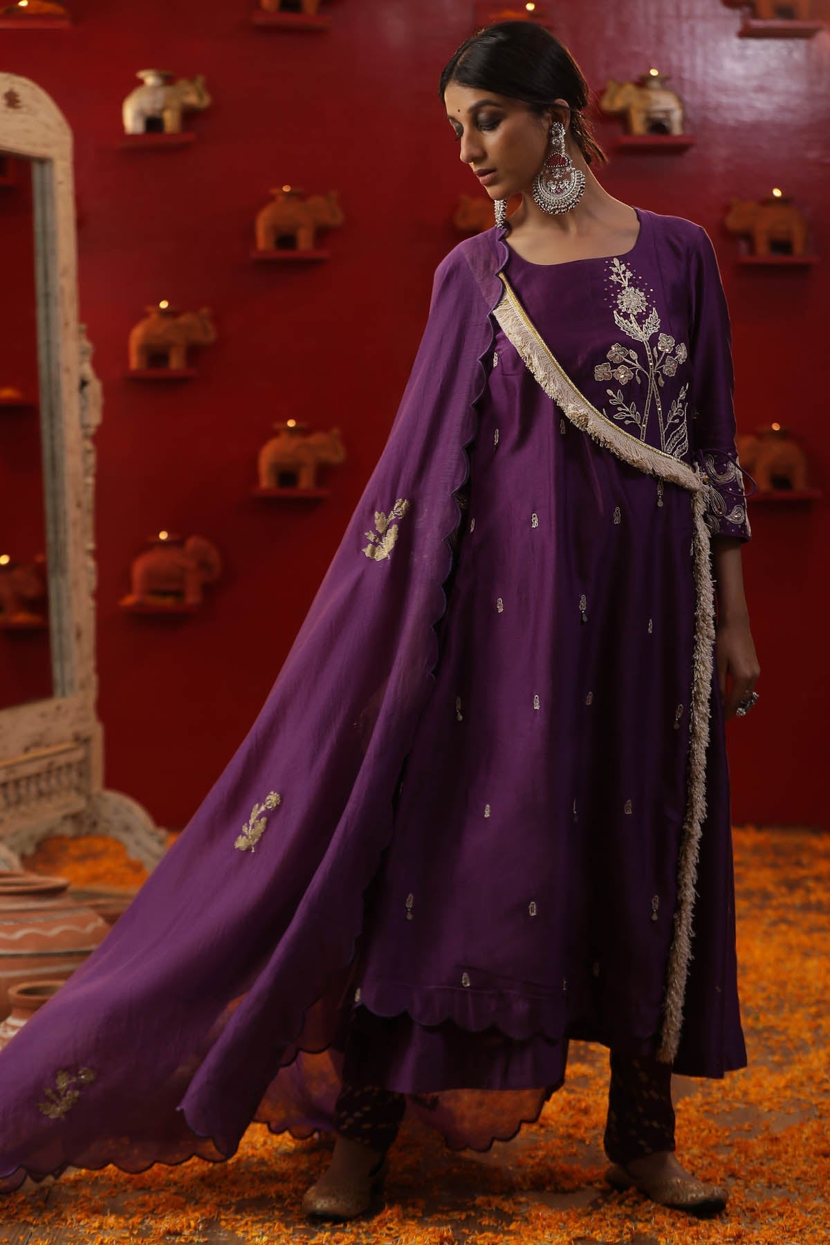 Buy Arpita SulakshanaPurple Dori & Sequins Angrakha Set